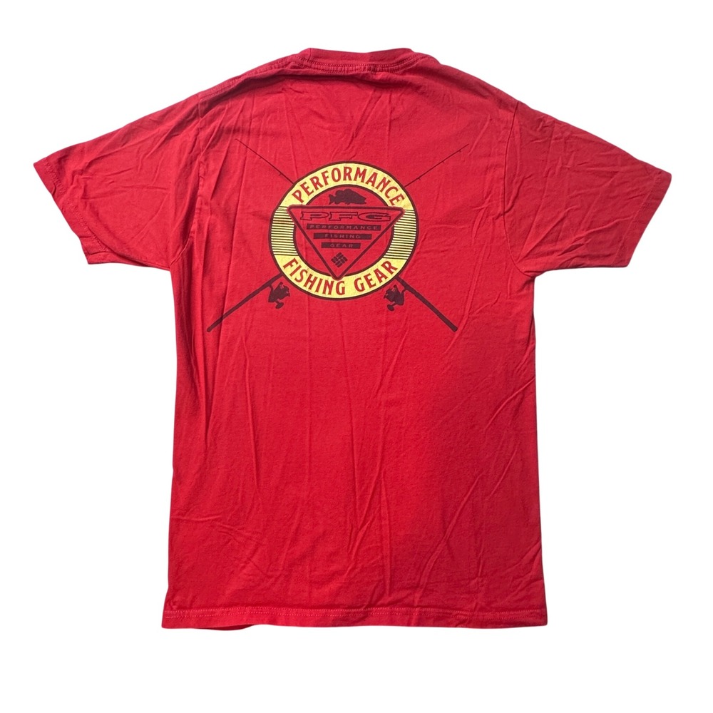 Columbia T-Shirt Mens S Red PFG Performance Fishing Gear Short Sleeve Graphic‎